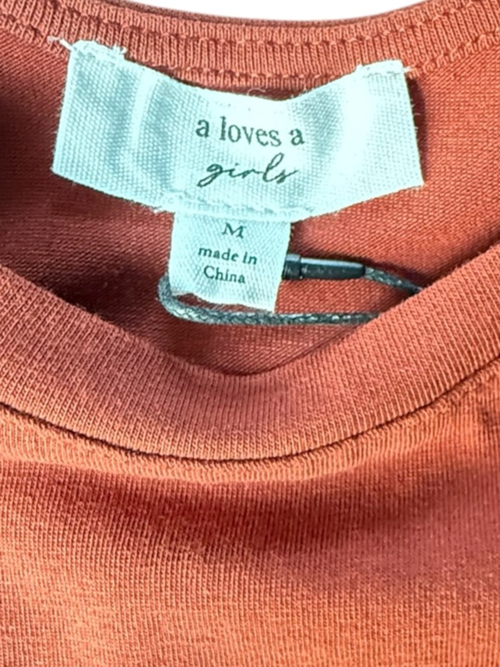 A Loves A Girls Puff Sleeve Top Kids Rust Crew Neck Cotton M 10/12Y - Picture 5 of 7